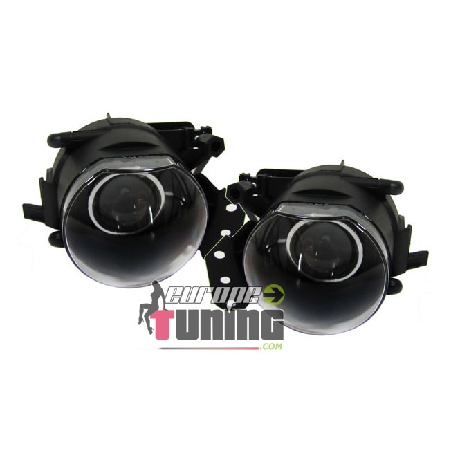 2 ANTI BROUILLARDS NOIRS AVEC LENTILLES BMW SERIE 5 E60 E61 PHASE 1 2003-2007 (02825)