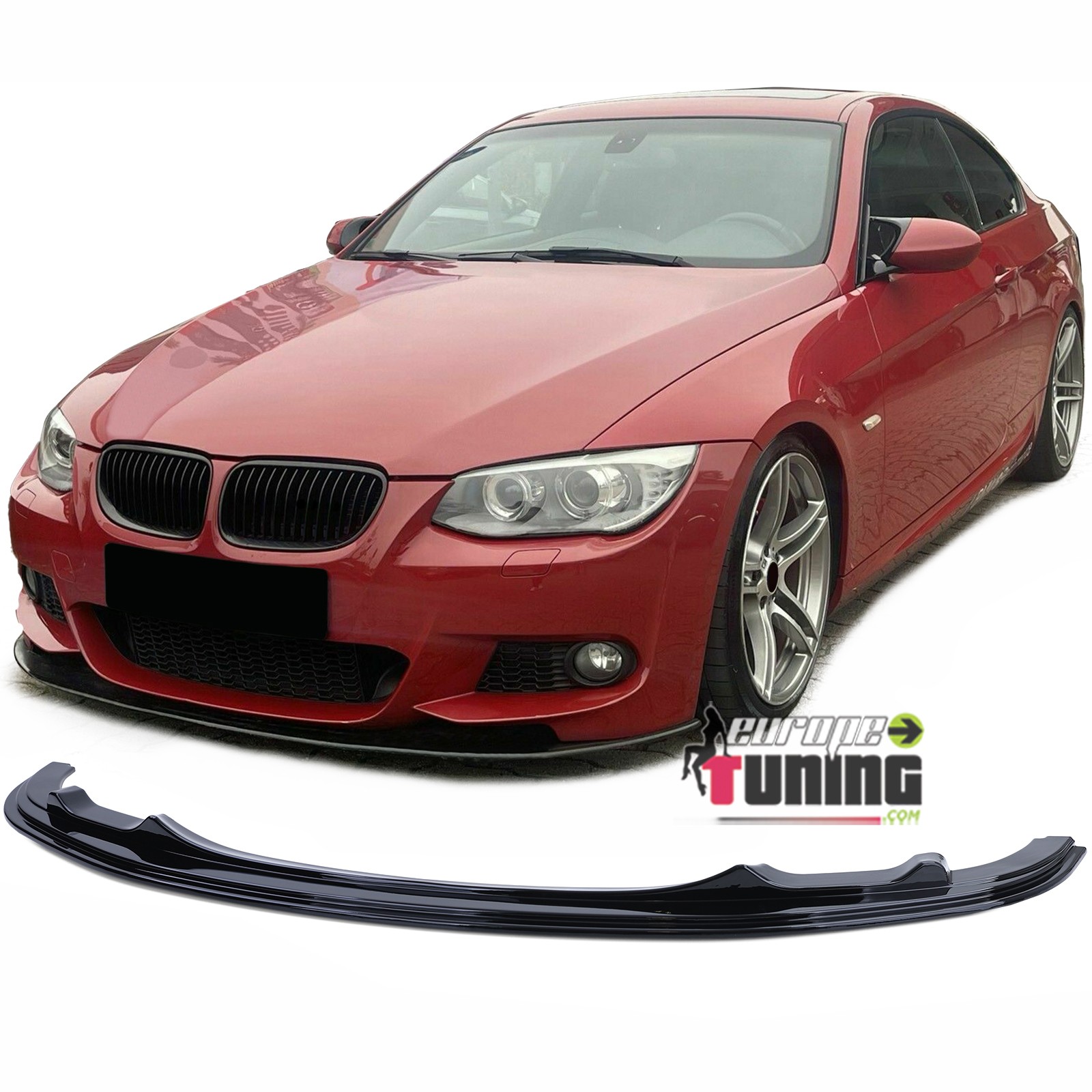 SPOILER AVANT NOIR POUR PARE CHOCS SPORT BMW SERIE 3 E92 E93 PH2 10-14 (05603)