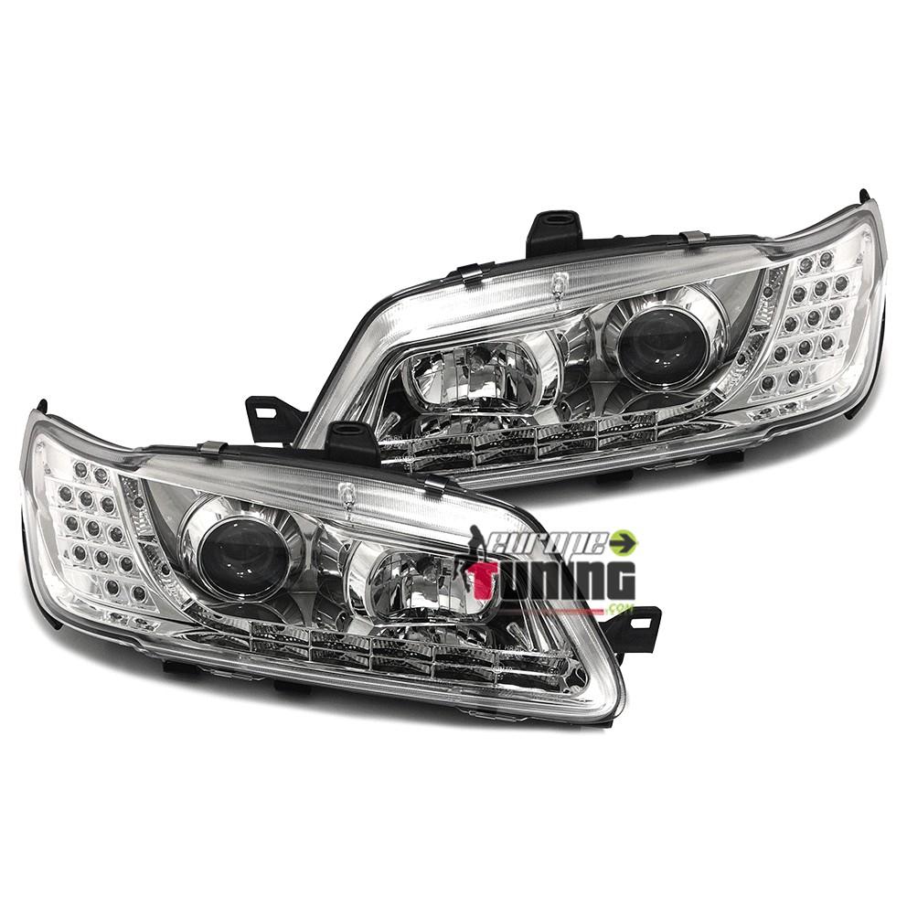 PHARES FEUX AVANTS CHROME DEVIL EYES LED PEUGEOT 306 PHASE 1 1993-1997 (13628)