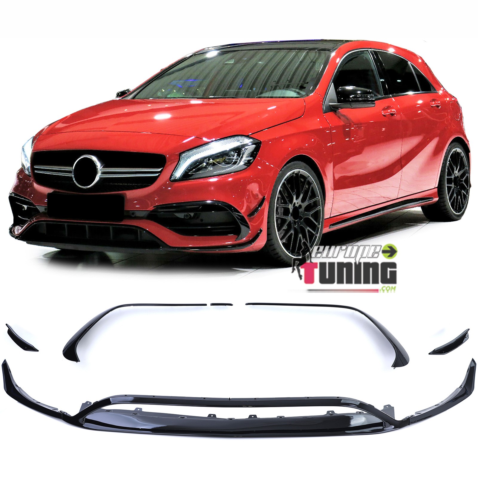 SPOILER AVANT DE PARE CHOCS PACK AMG MERCEDES CLASSE A W176 PH2 15-18 (05604)