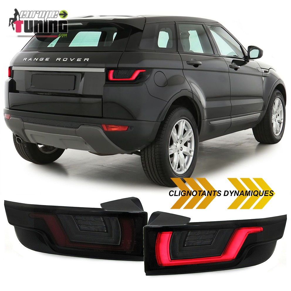 2 FEUX NOIRS LOOK PHASE 2 & CLIGNOTANTS DYNAMIQUES LAND RANGE ROVER EVOQUE (04657)