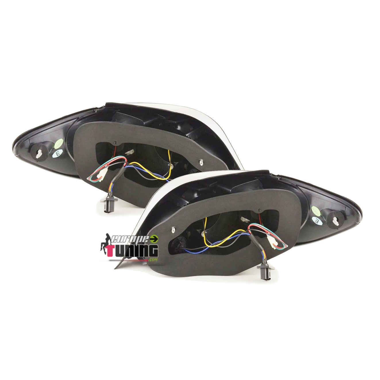 2 FEUX TUNING CHROME A LEDS PEUGEOT 307 BERLINE PHASE 1 2001-2005 (14511)