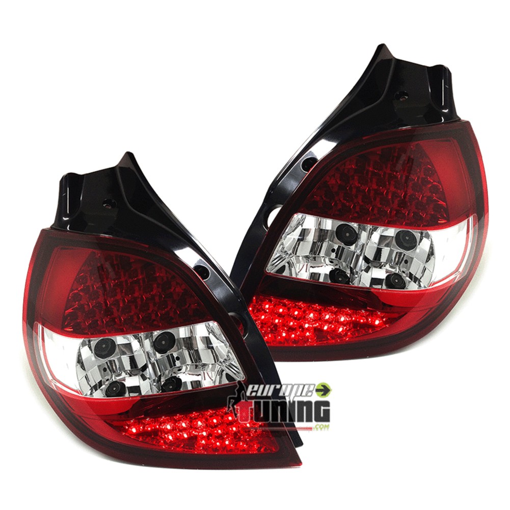 FEUX ROUGE CRISTAL A LED RENAULT CLIO III PHASE I DE 2005 A 2009 (13755)