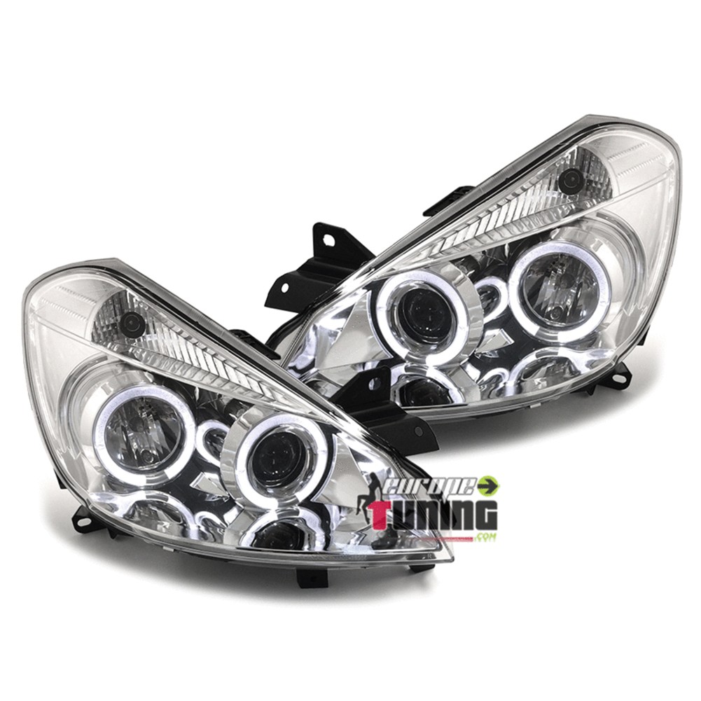 PHARES ANNEAUX LED FEUX ANGEL EYES RENAULT CLIO 3 PHASE 1 DE 2005 A 2009  (x13797)