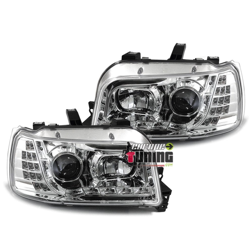 PHARES FEUX AVANTS CHROME LED DEVIL EYES RENAULT CLIO 1 1990-1996 (x13556)