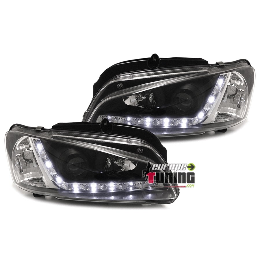 PHARES FEUX AVANTS DEVIL EYES LED NOIRS PEUGEOT 106 PHASE 2 (02276)