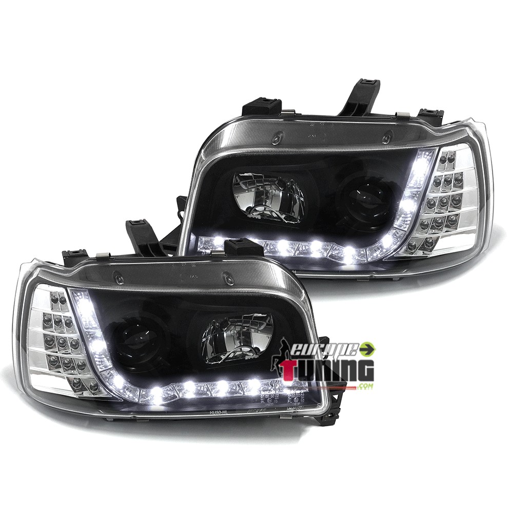 PHARES FEUX AVANTS NOIRS LED DEVIL EYES RENAULT CLIO 1 1990-1996 (x13557)