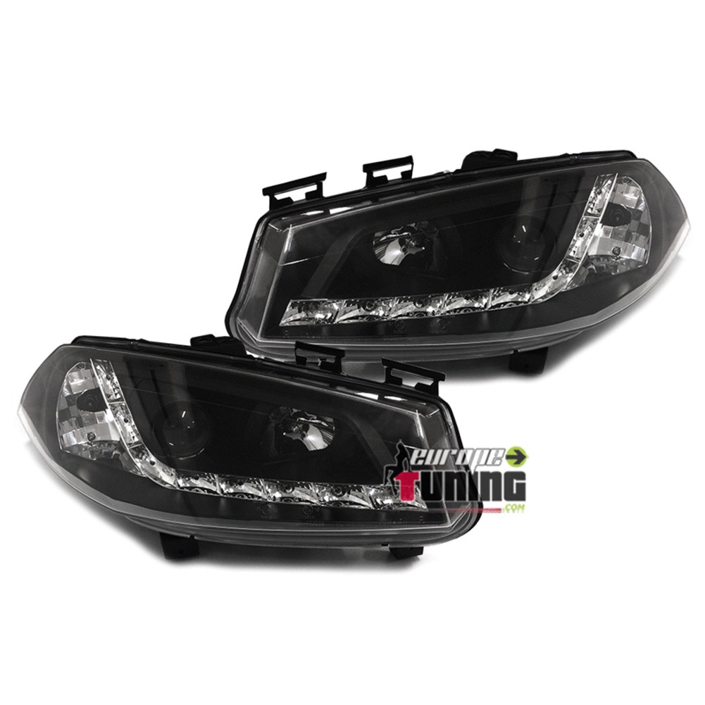 PHARES NOIRS FEUX BANDES LED DEVIL EYES RENAULT MEGANE II PH I 2002-2006 (13463)