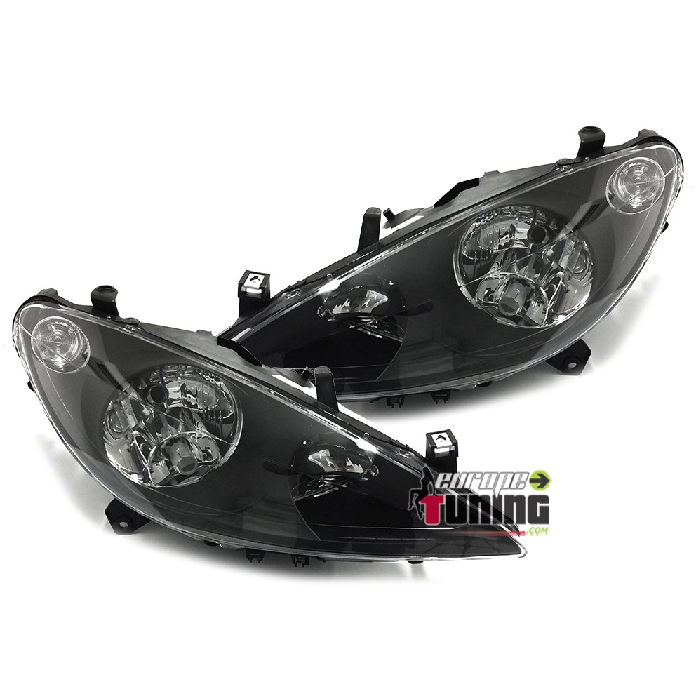 PHARES FEUX AVANTS NOIRS AVEC ANTI BROUILLARD PEUGEOT 307 PHASE 1 2001-2005 (14358)