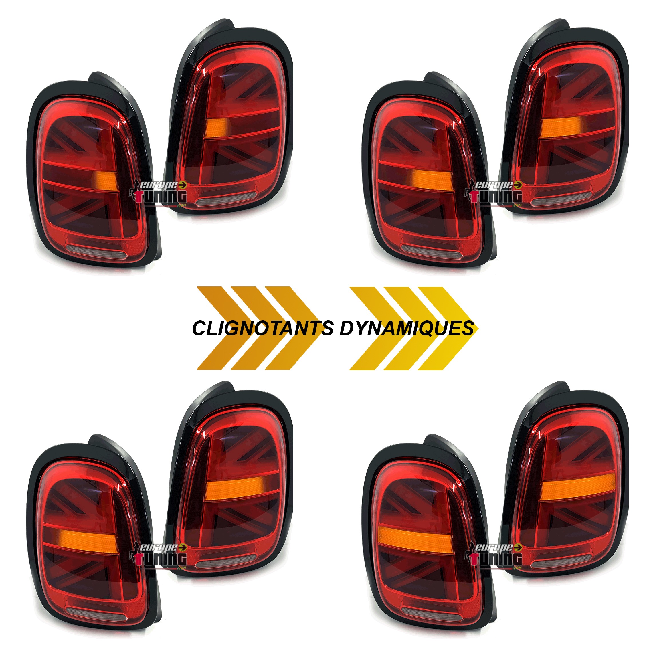 FEUX ARRIERES ROUGES LED SEQUENTIELS UNION JACK MINI COOPER F55 F56 F57 (05638)