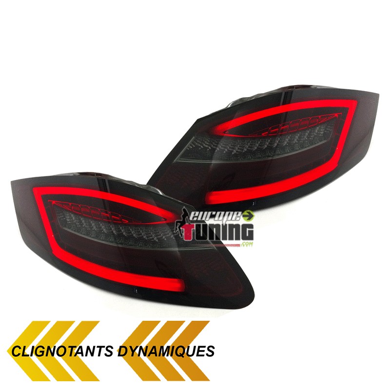 FEUX LEDS CELIS CLIGNOTANTS DYNAMIQUES PORSCHE BOXSTER ET CAYMAN 987 ROUGES FUMES (04475)