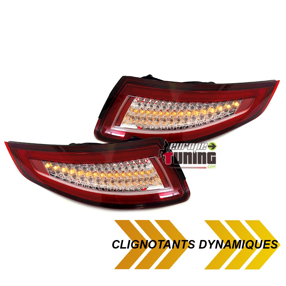 FEUX ROUGES LED DYNAMIQUES PORSCHE 911 997 PH1 LOOK 991 (05264)