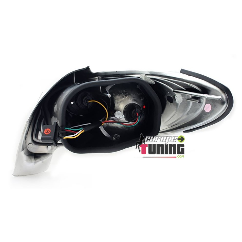 FEUX TUNING SPORT NOIRS ET ROUGES AVEC LISERETS ROUGES POUR PEUGEOT 206 CC (02403)