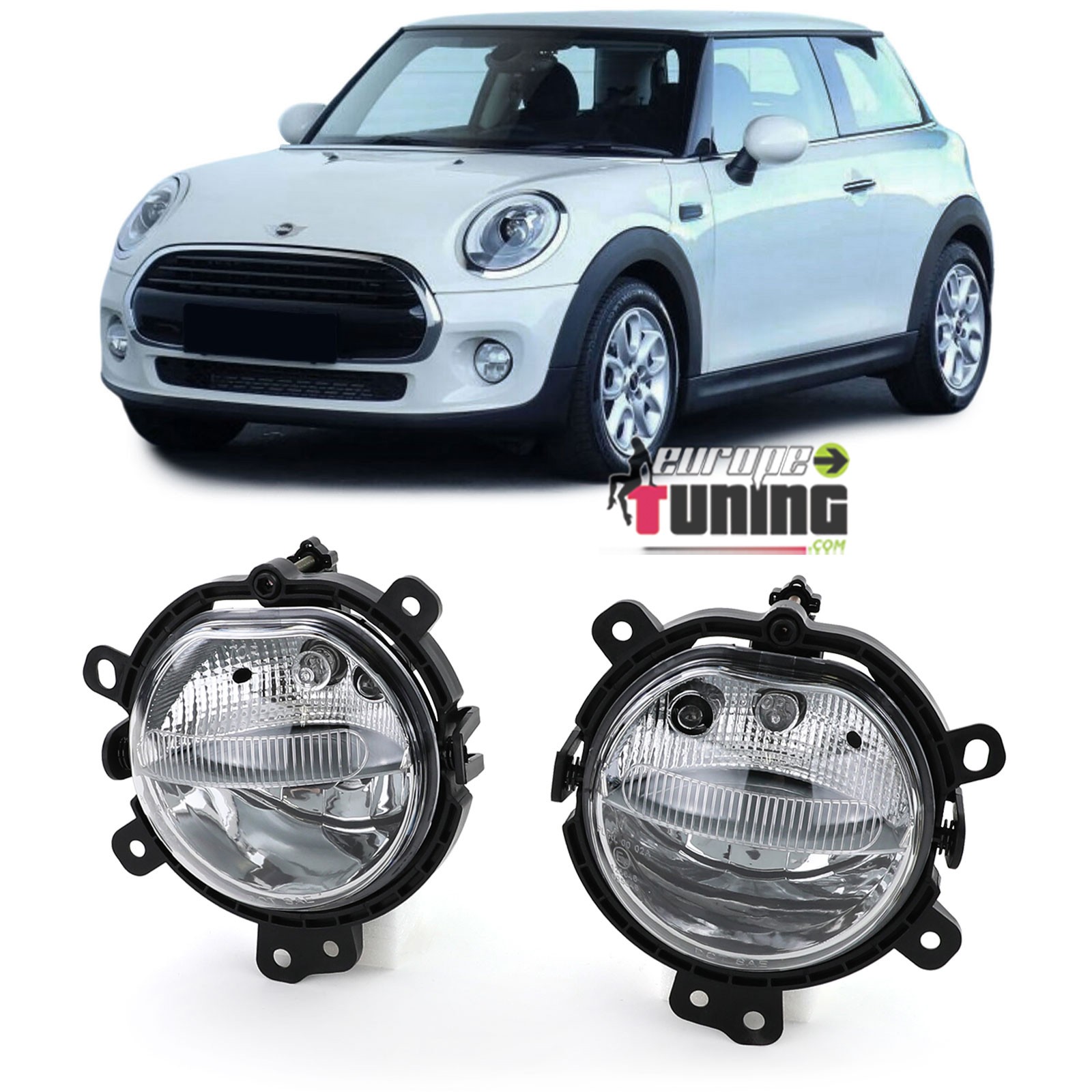 PAIRE DE FEUX DE BROUILLARD ET DE JOUR MINI COOPER F55 - F56 - F57 (05156)