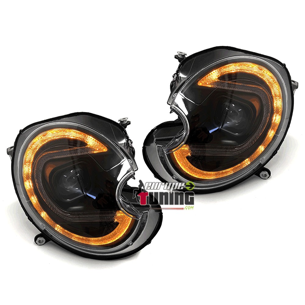 PHARES AVANTS NOIRS FEUX LED BMW MINI COOPER R55-R56-R57 2006-2014 (05610)