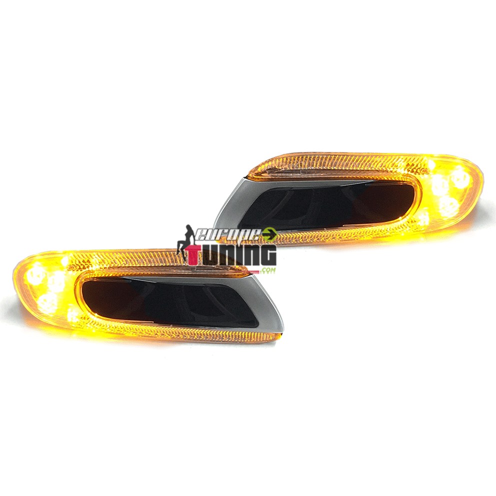 REPETITEURS - CLIGNOTANTS D'AILES NOIR ET SILVER A LED MINI COOPER F55 F56 F57 (04501)