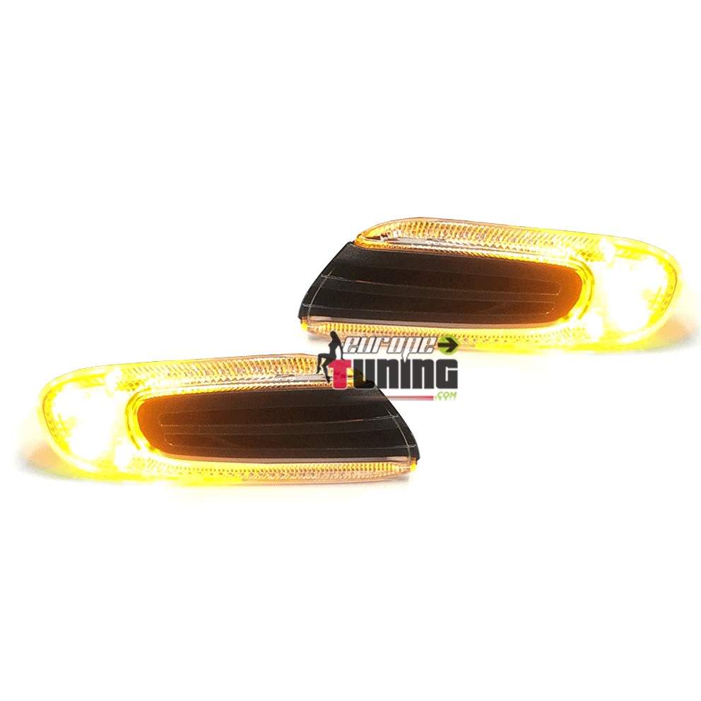 REPETITEURS - CLIGNOTANTS D'AILES NOIRS ET CHROME A LED MINI COOPER F55 F56 F57 (04561)