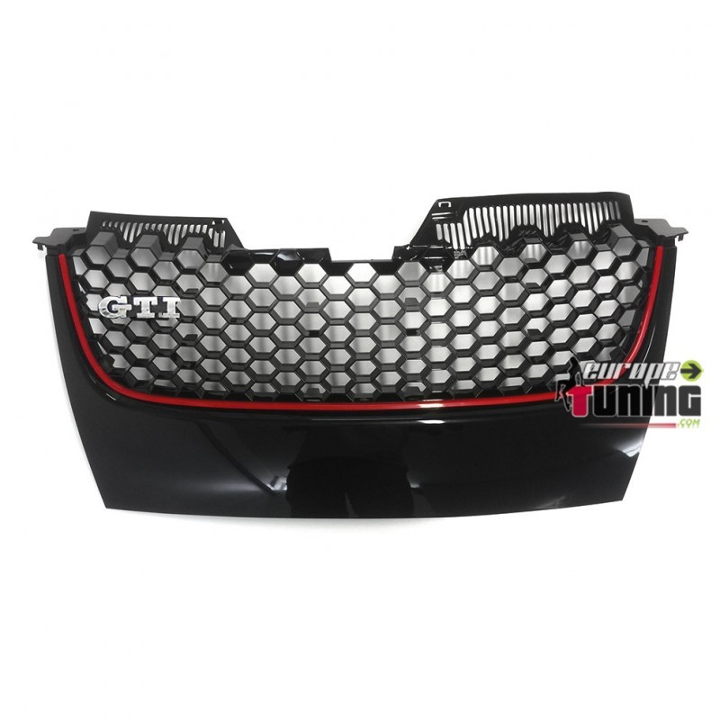 CALANDRE SPORT NOIRE BANDE ROUGE POUR VW VOLKSWAGEN GOLF 5 SPORT GTI & R32 (13936)