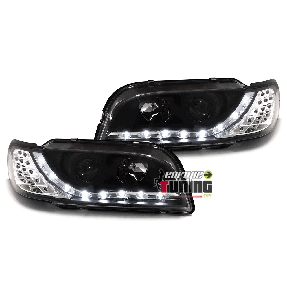 PHARES FEUX AVANTS NOIRS DEVIL EYES AVEC CLIGNOTANTS LED VOLVO V40 ET S40 (13908)