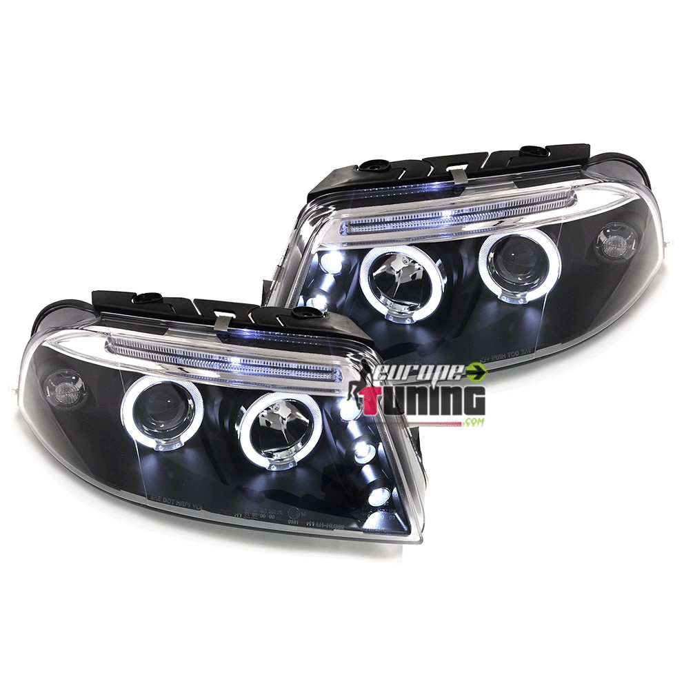 PHARES FEUX AVANTS ANGEL EYES NOIRS VOLKSWAGEN VW PASSAT 3BG (13012)