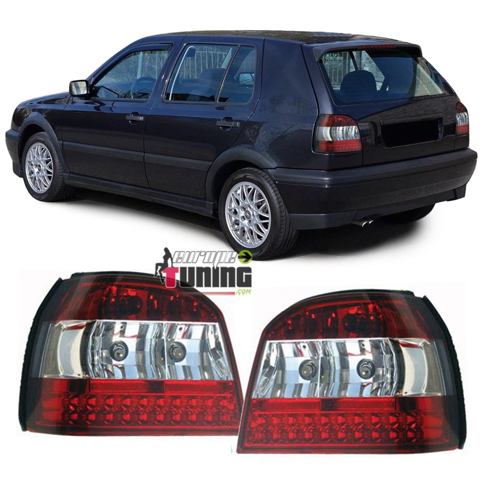 FEUX ROUGES À LED POUR VOLKSWAGEN VW GOLF 3 BERLINE CABRIOLET (13191)