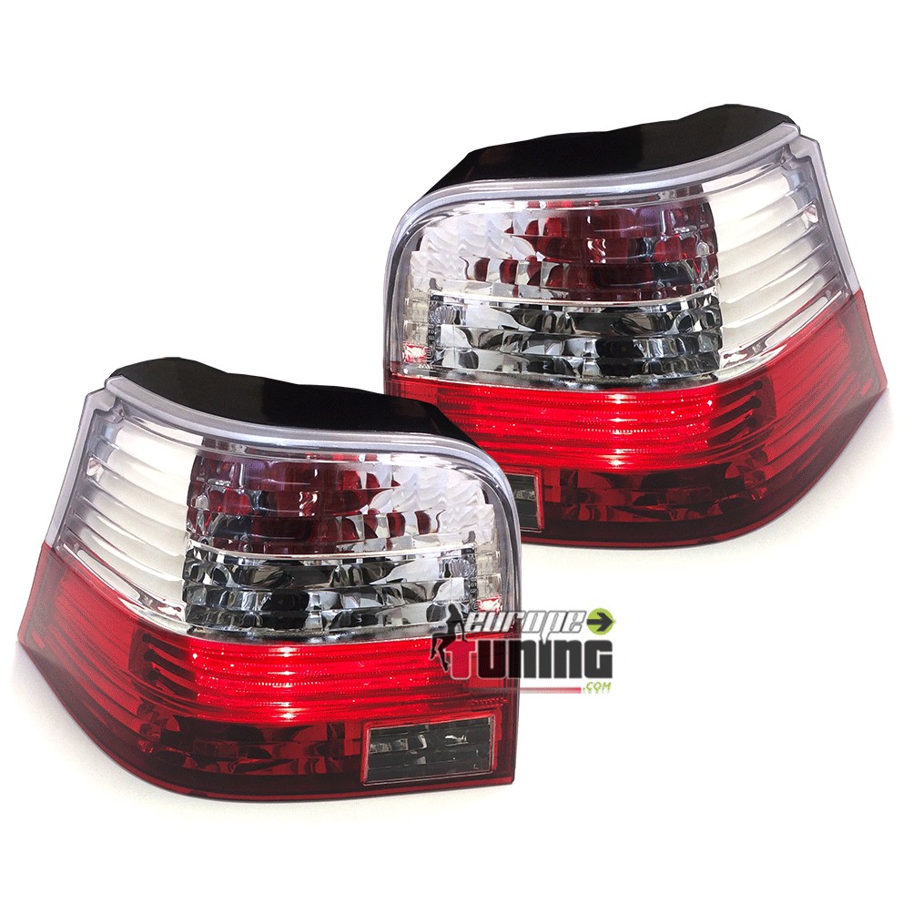 FEUX ARRIERES ROUGES CRISTAL AVEC BANDES CELIS VOLKSWAGEN VW GOLF 4 BERLINE (11885)