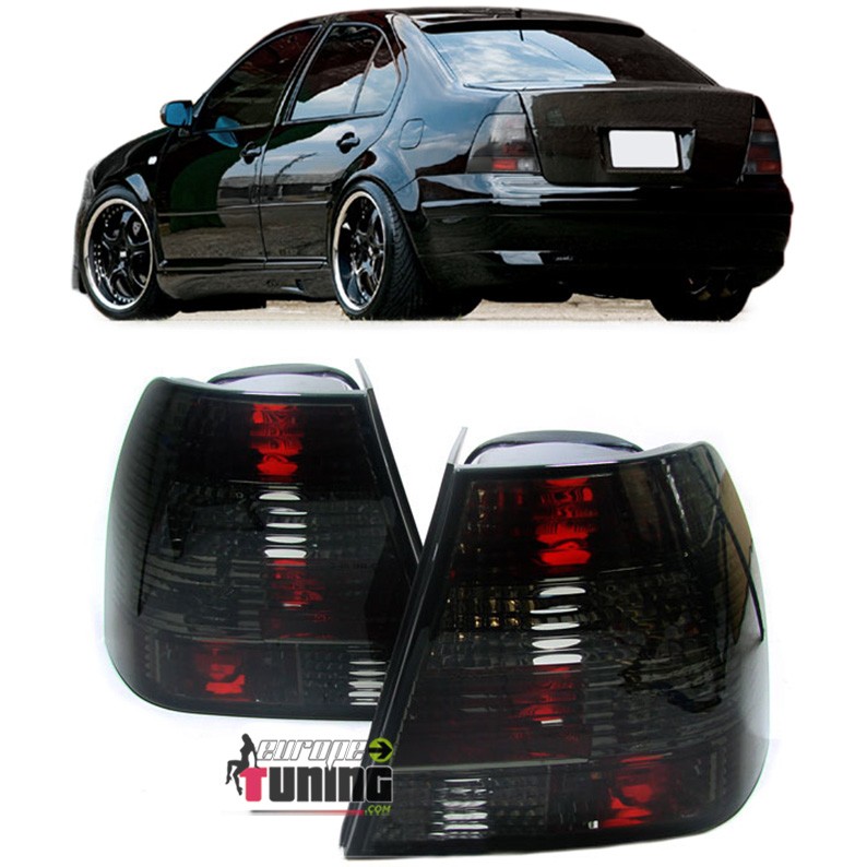 2 FEUX ARRIERES NOIRS POUR VOLKSWAGEN VW BORA BERLINE 1998-2005 (12876)