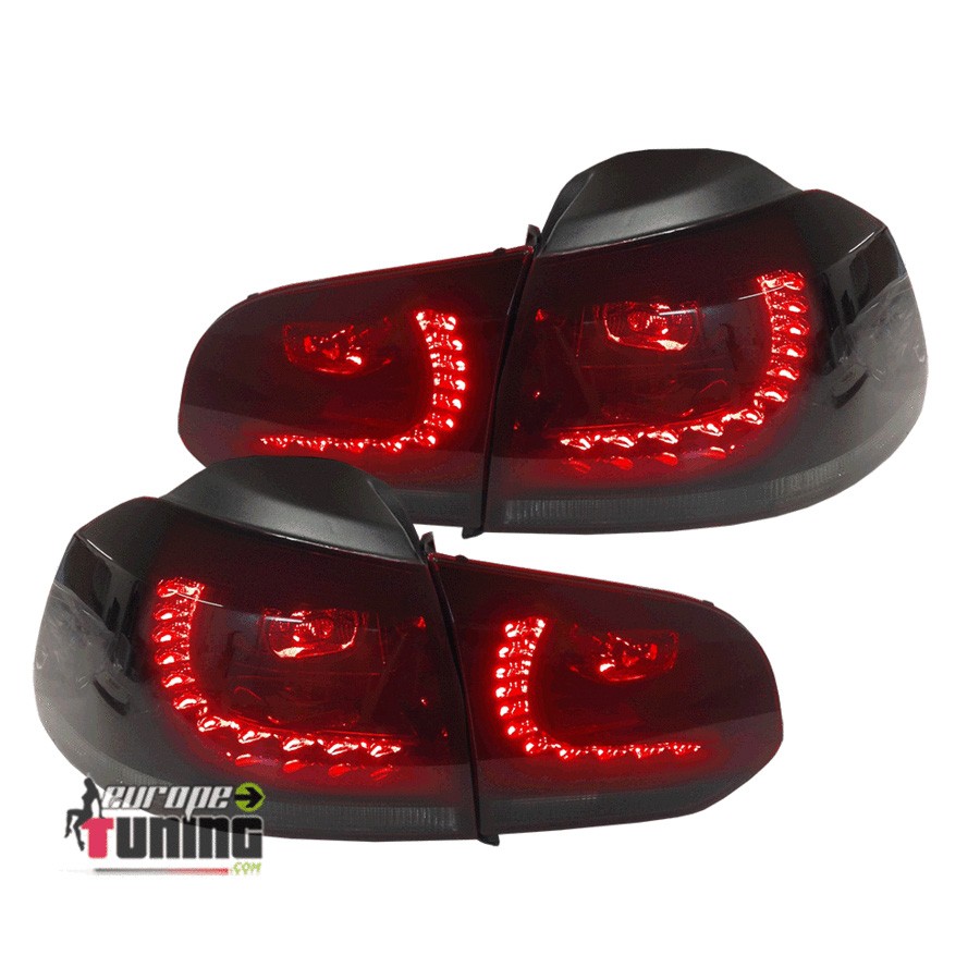 FEUX SPORT ROUGE NOIR A LED LOOK PACK GTI POUR VW VOLKSWAGEN GOLF 6 (02262)