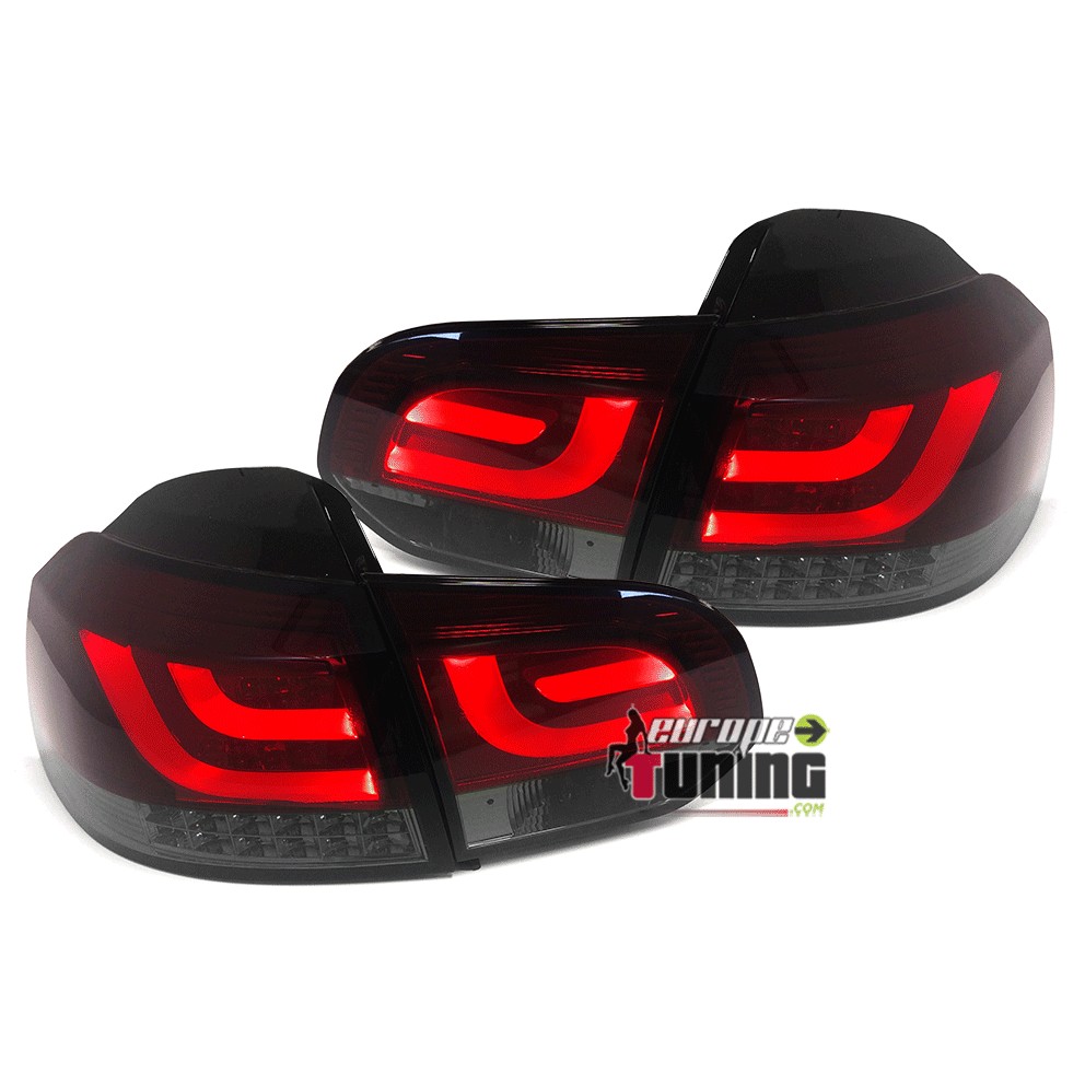 FEUX TUNING LED LCI ROUGE FUMES VW VOLKSWAGEN GOLF 6 (02457)