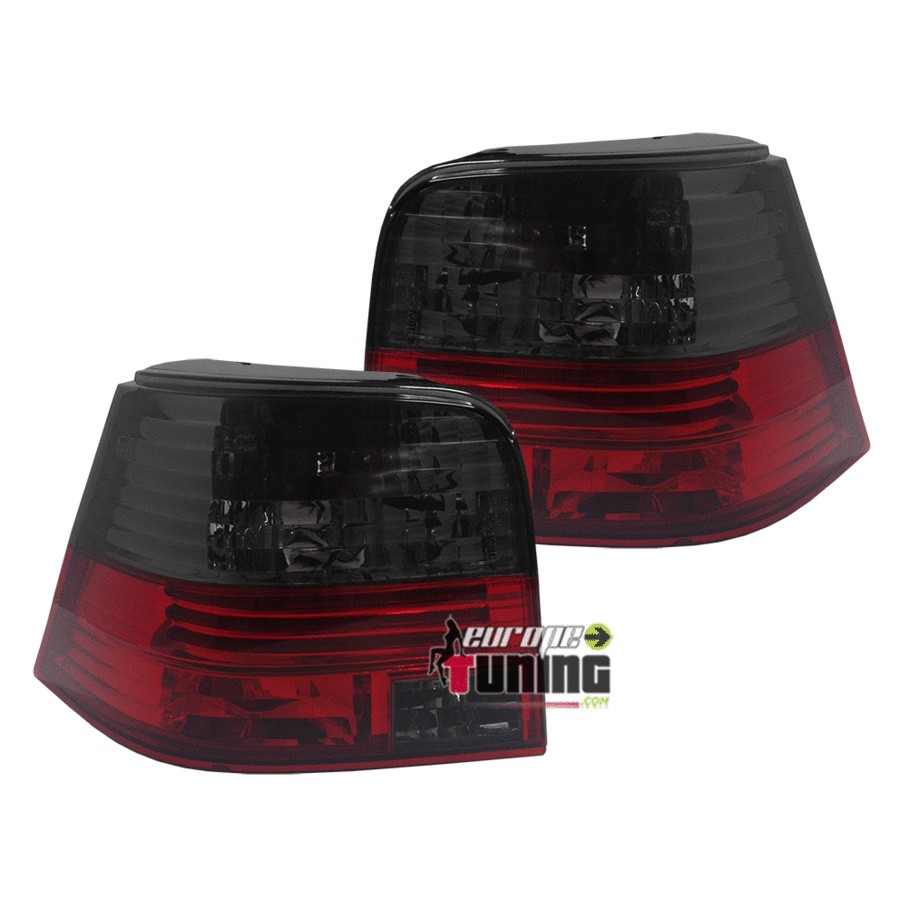 FEUX ARRIERES ROUGES NOIRS AVEC BANDES CELIS VOLKSWAGEN VW GOLF 4 BERLINE (12987)