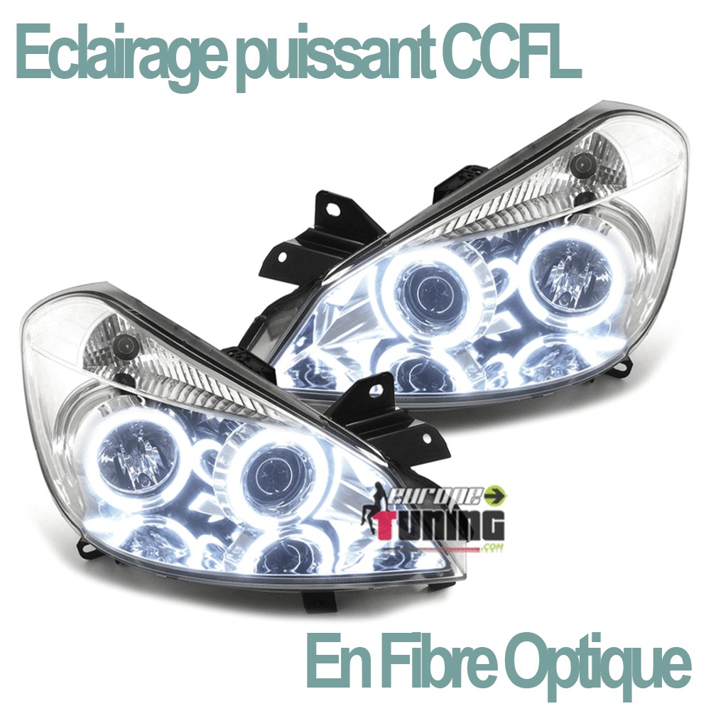 PHARES ANNEAUX CCFL FEUX LED ANGEL EYES RENAULT CLIO 3 2005-2009 (03365)