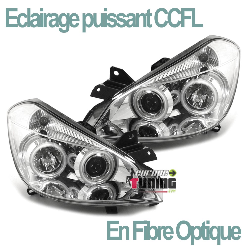 PHARES ANNEAUX CCFL FEUX LED ANGEL EYES RENAULT CLIO 3 2005-2009 (03365)