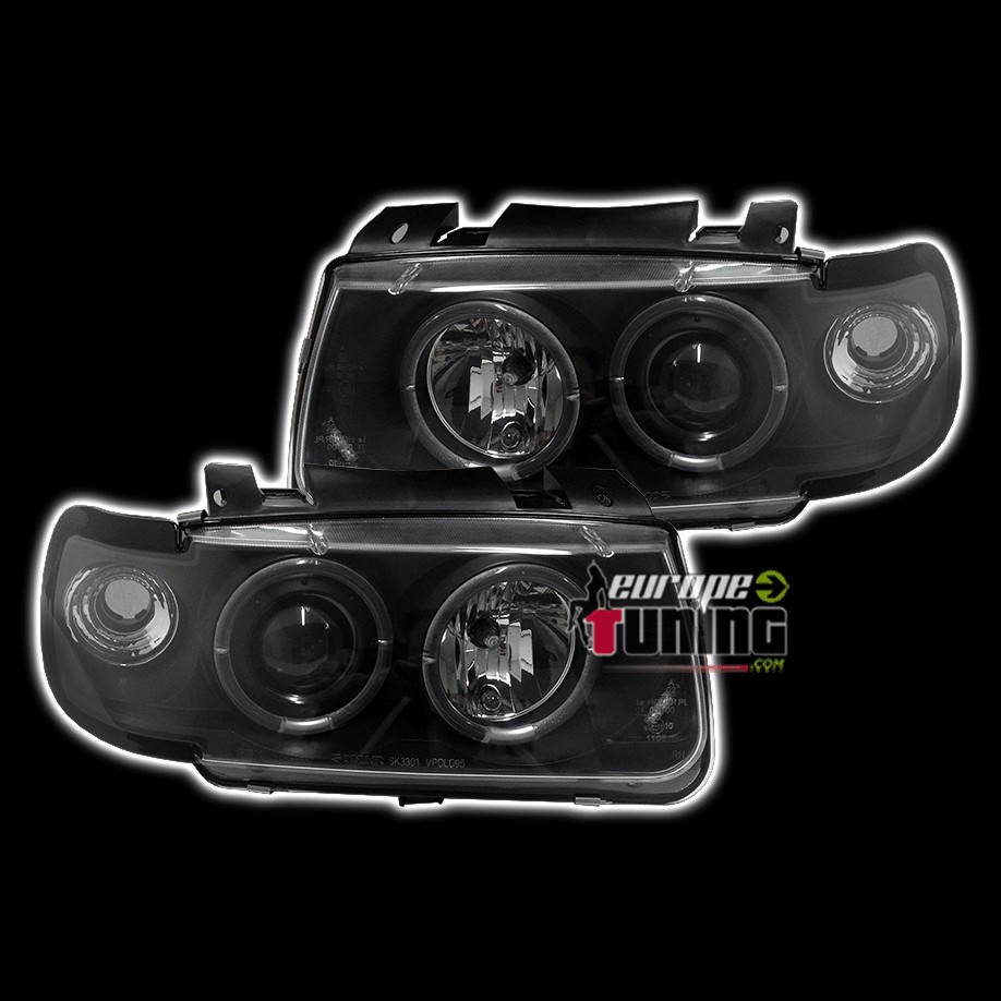 PHARES FEUX AVANTS ANGEL EYES POLO NOIRS VOLKSWAGEN VW POLO 6N (11363)