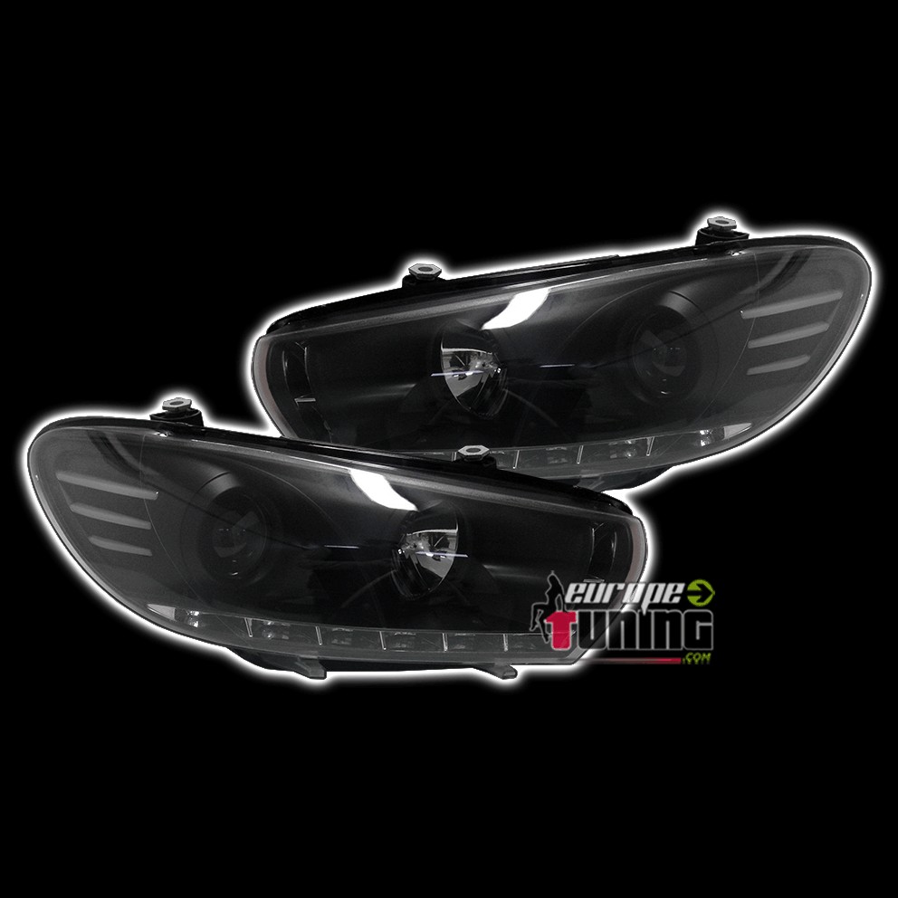 PHARES DEVIL EYES NOIRS POUR VW VOLKSWAGEN SCIROCCO (00639)