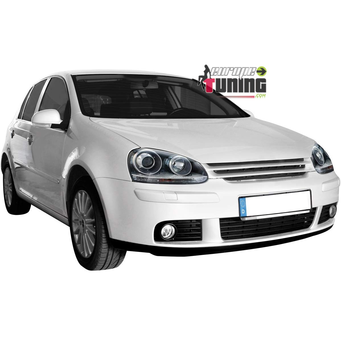 PHARES AVANTS NOIRS AVEC LENTILLES VOLKSWAGEN VW GOLF 5 LOOK FEUX PACK GTI LOOK XENON (03513)