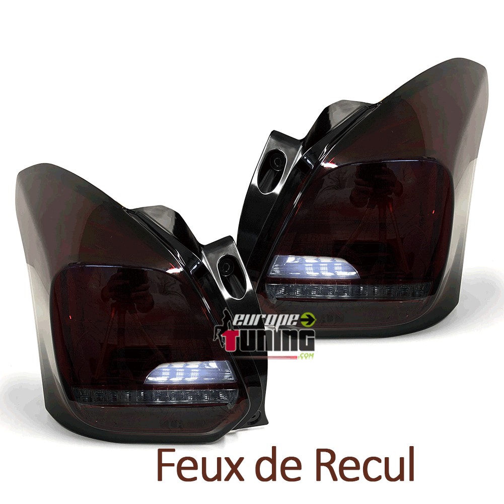 FEUX ROUGES NOIRS AVEC CLIGNOTANTS LED SEQUENCIELS POUR SUZUKI SWIFT III 2017-  (05452)