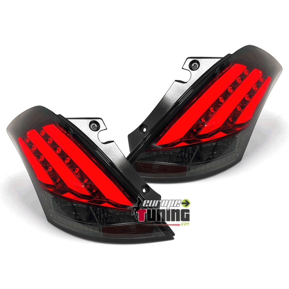 FEUX ROUGES NOIRS BANDES CELIS  ET LED LOOK PACK SPORT SUZUKI SWIFT II 2010-2017 (05459)