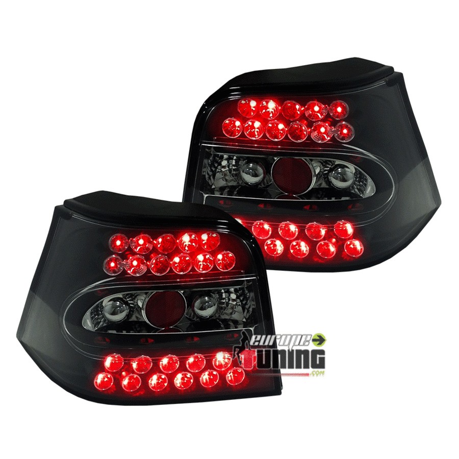 FEUX ARRIERES SPORT NOIRS A LED POUR VOLKSWAGEN GOLF 4 BERLINE (00914)