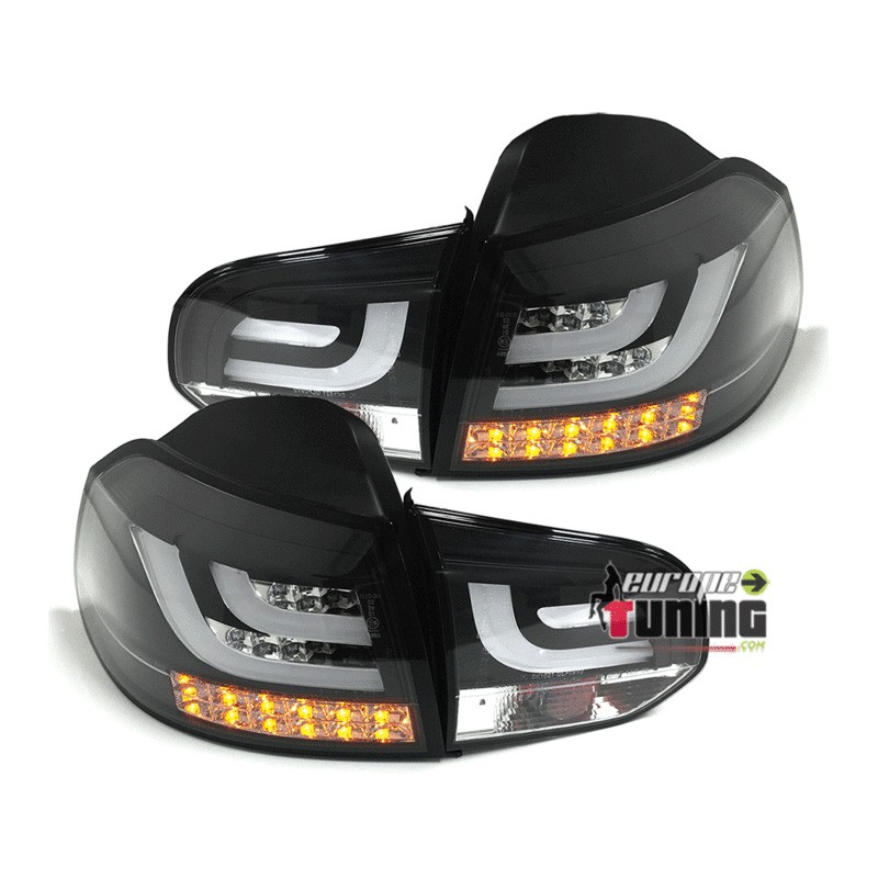 FEUX NOIRS PACK SPORT AVEC BANDES CELIS LCI ET CLIGNO LED POUR VW VOLKSWAGEN GOLF 6 (04590)