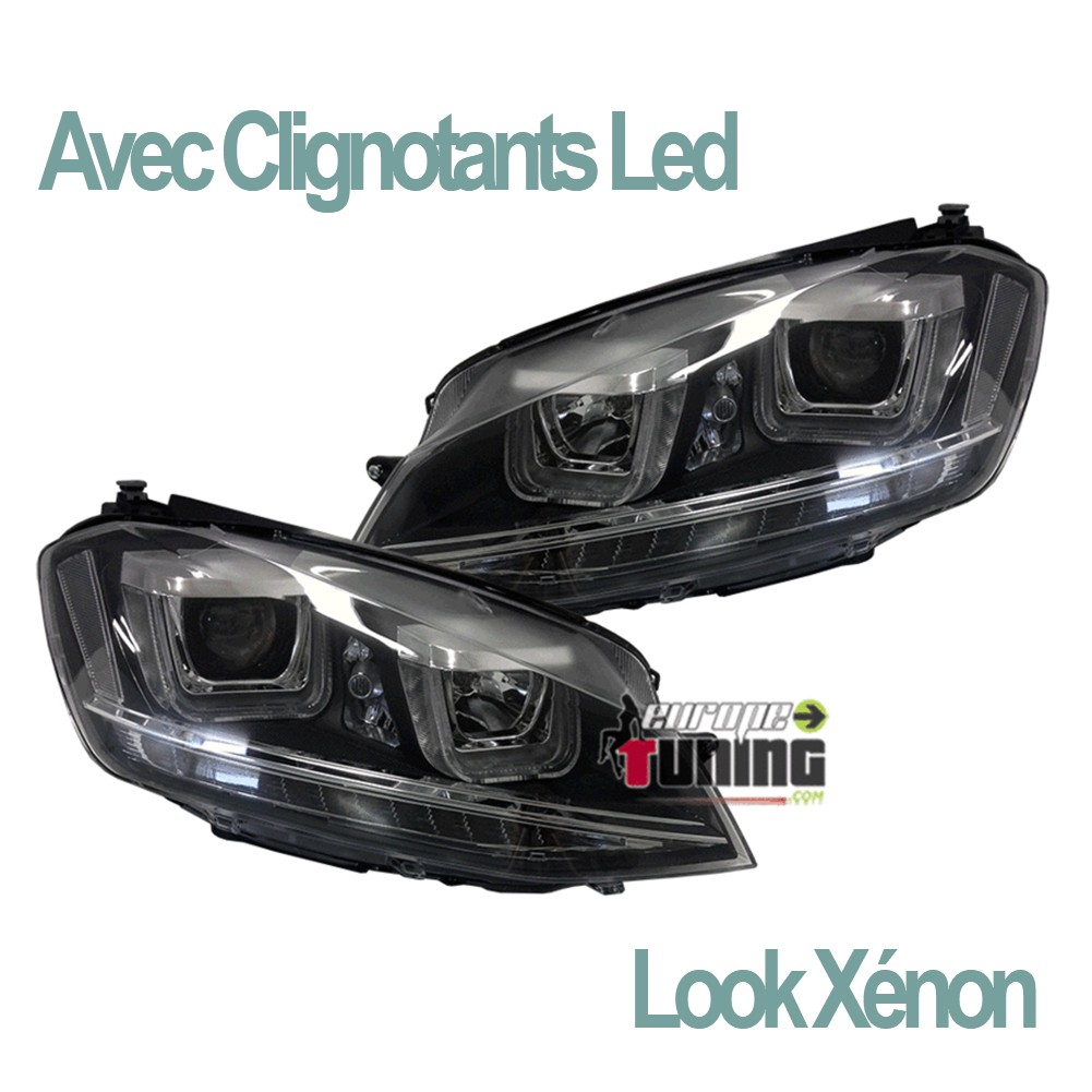 PHARES FEUX AVANTS DE JOUR DIURNES DRL CLIGNO LED VW VOLKSWAGEN GOLF 7 (03776)