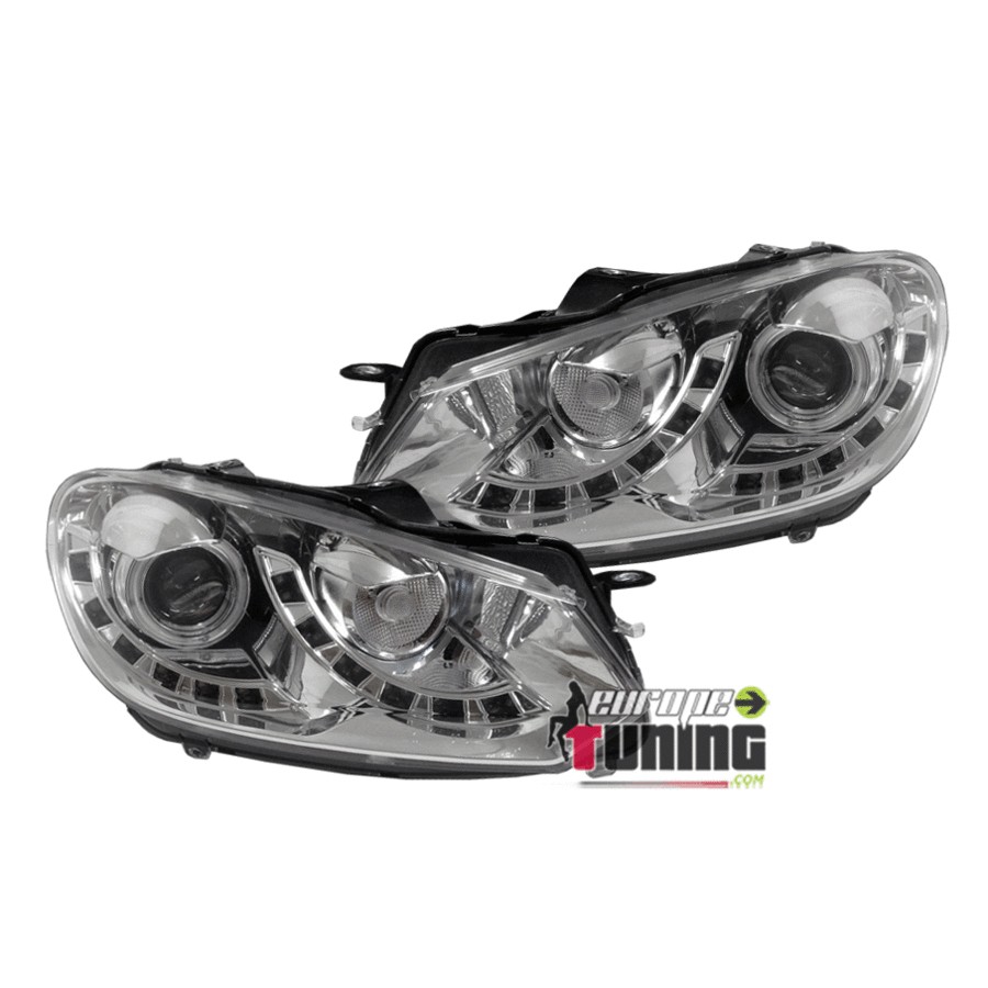 PHARES LED AVEC FEUX DE JOUR DIURNES LOOK PACK GTI POUR VW VOLKSWAGEN GOLF 6 (03676)