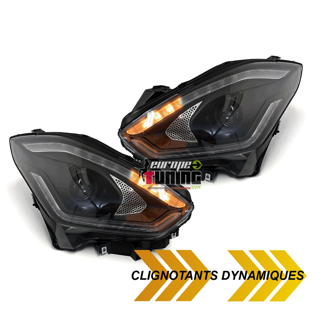 PHARES NOIRS CLIGNOTANTS DYNAMIQUES AVEC FEUX DE JOUR POUR SUZUKI SWIFT III 2017- (05505)