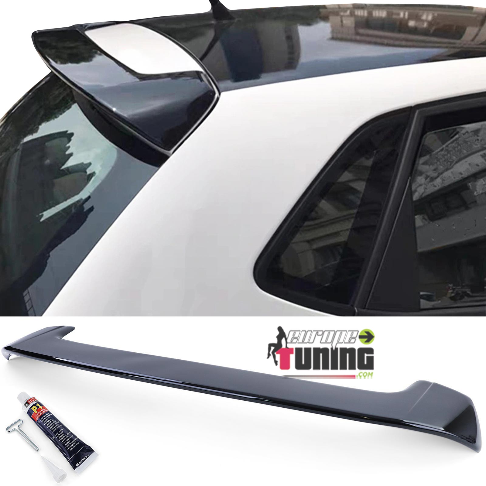 BECQUET SPOILER DE TOIT SPORT NOIR BRILLANT SPECIAL VW POLO 5 6R 2009-2014 (05570)