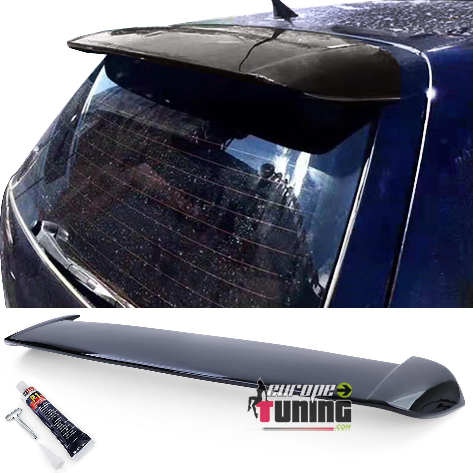 BECQUET SPOILER DE TOIT SPORT NOIR BRILLANT VW GOLF 4 BERLINE 1997-2003 (05553)