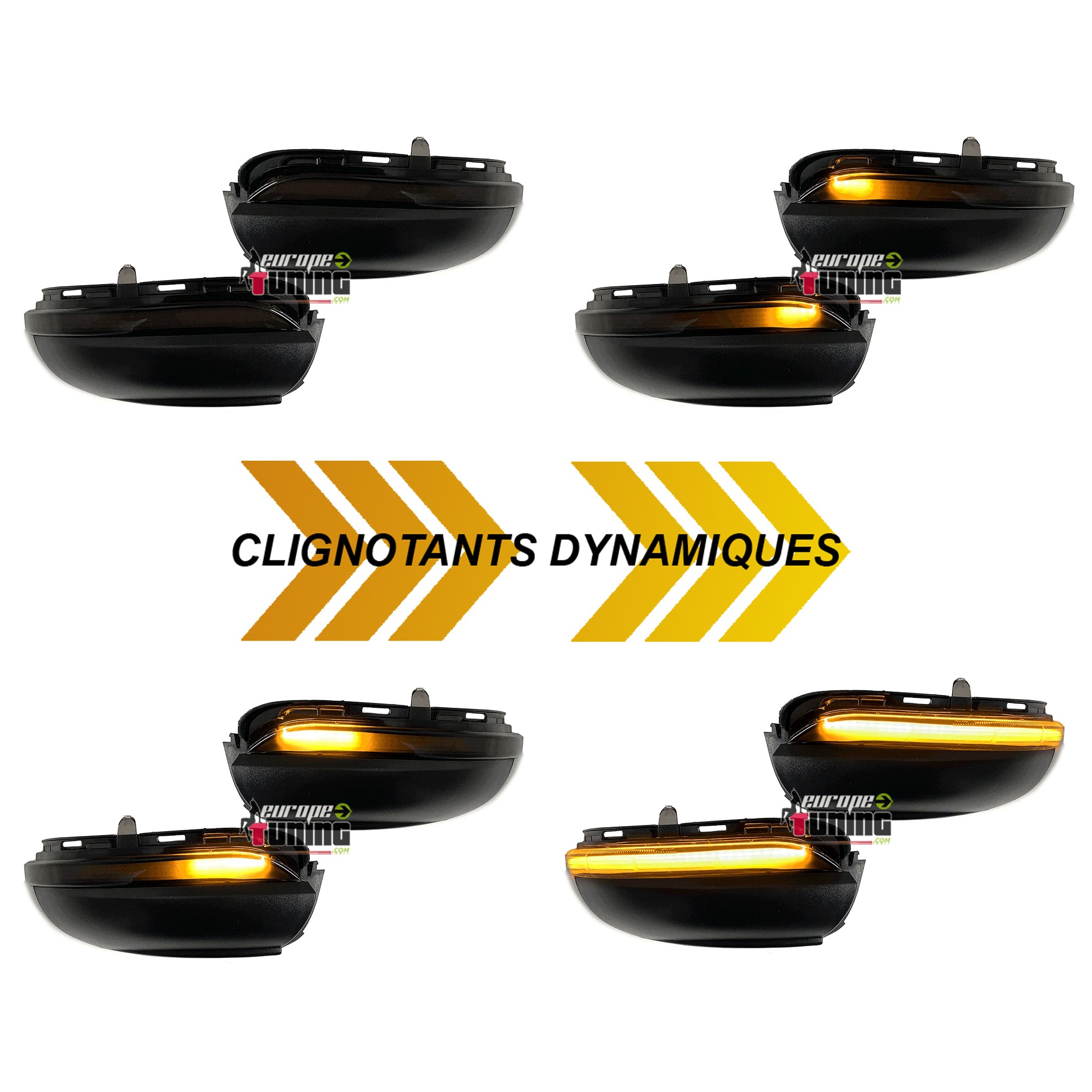 CLIGNOTANTS DE RETROVISEURS SEQUENTIELS A LED DYNAMIQUE VW GOLF 6 BERLINE & TOURAN II (05577)