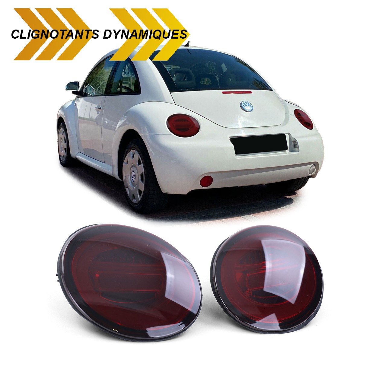 FEUX CELIS ROUGES NOIRS AVEC CLIGNOTANTS LED SEQUENCIELS VW NEW BEETLE PH1 1998-2005 (05460)