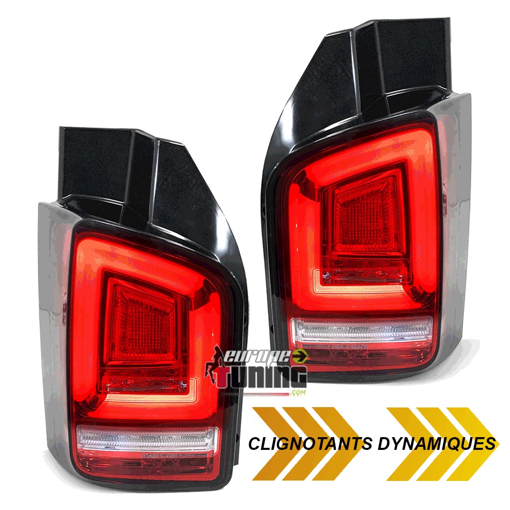 FEUX ROUGES CLAIRS LEDS SEQUENTIELS DYNAMIQUES VW T5 DOUBLE PORTE PH2 (05636)