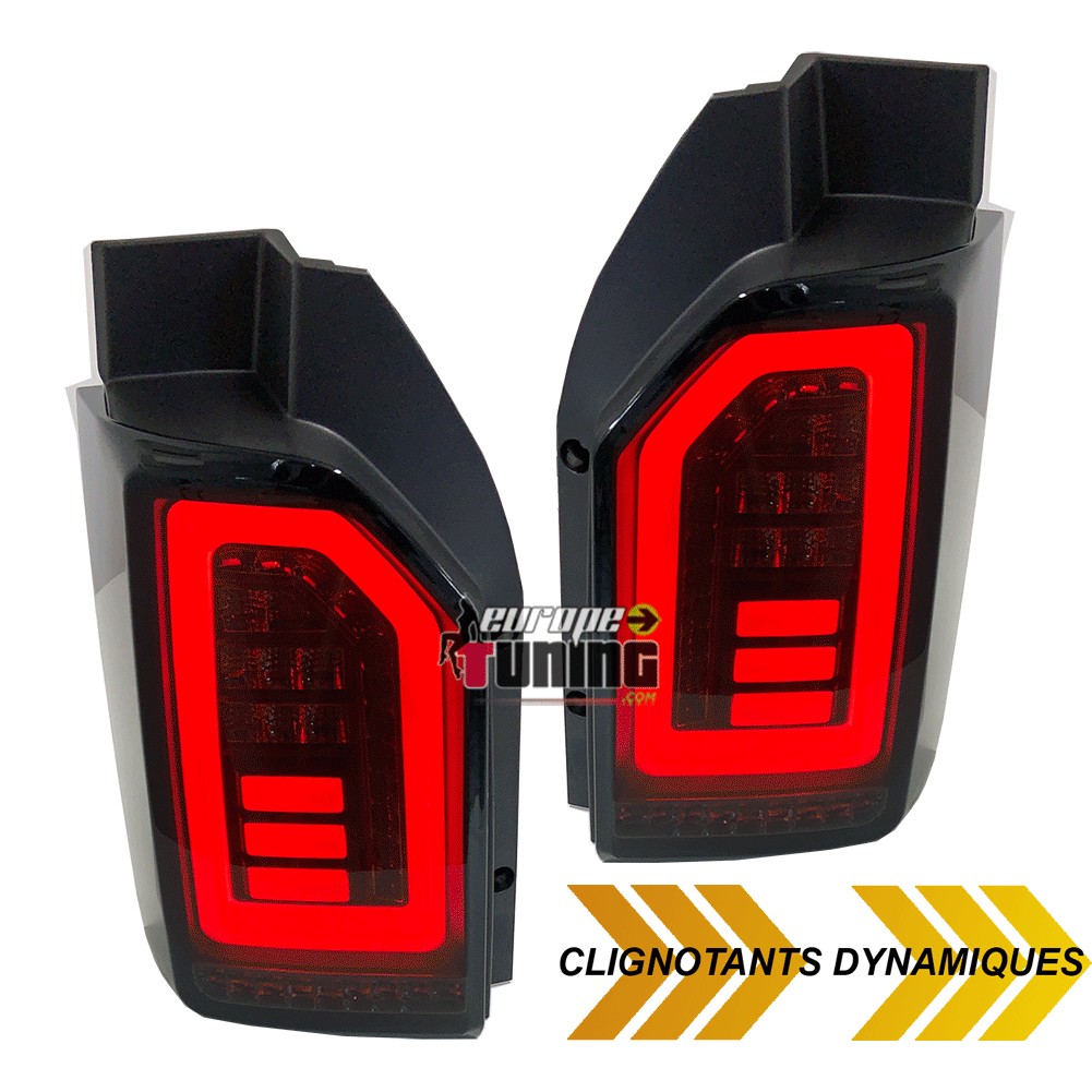 FEUX ROUGES NOIRS CELIS A LEDS DYNAMIQUES POUR VW T6 A HAYON / PORTE RABATTABLE (04898)