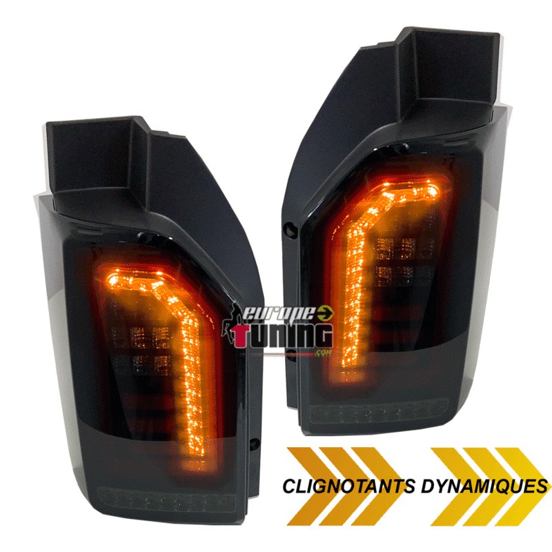 FEUX ROUGES NOIRS CELIS A LEDS DYNAMIQUES POUR VW T6 A HAYON / PORTE RABATTABLE (04898)