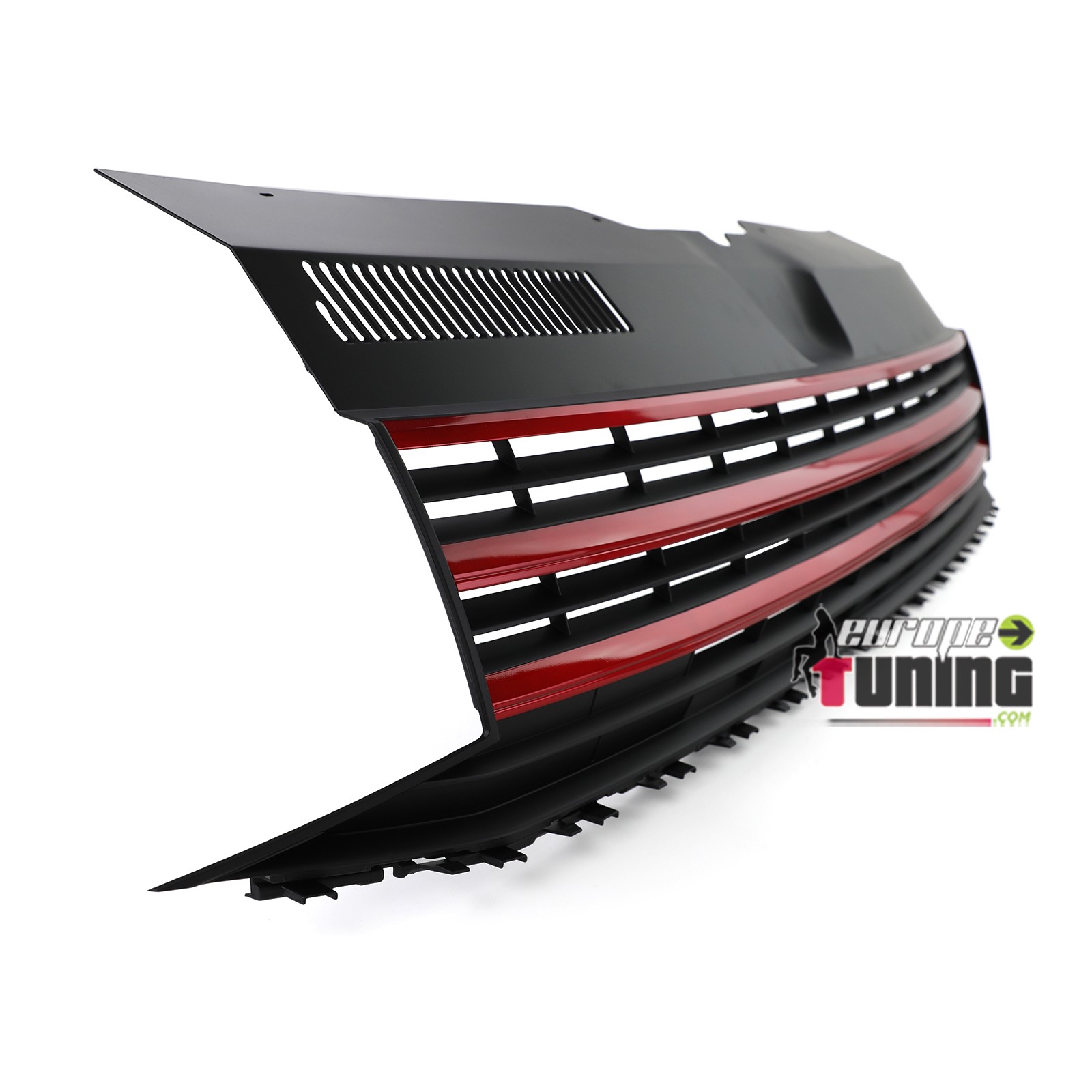 GRILLE DE CALANDRE SPORT NOIRE ET ROUGE VW VOLKSWAGEN T6 BUS TRANSPORTEUR (05154)